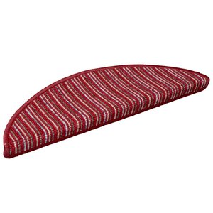 vidaXL Tapis d'escalier auto-adhésifs 15 Pièces Rouge 56 x 17 x 3 cm