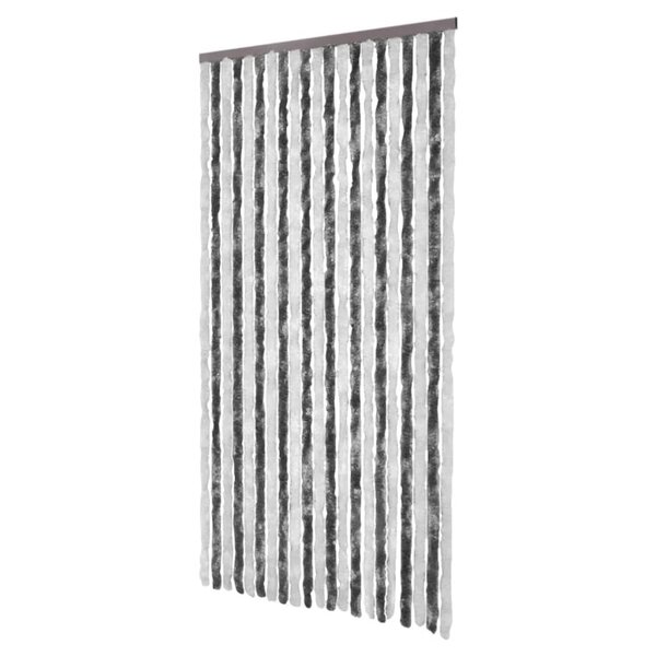 vidaXL Moustiquaire Gris et blanc 100x220 cm Chenille