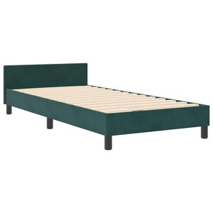 vidaXL Cadre de lit avec tête de lit Vert foncé 90 x 200 cm Velours