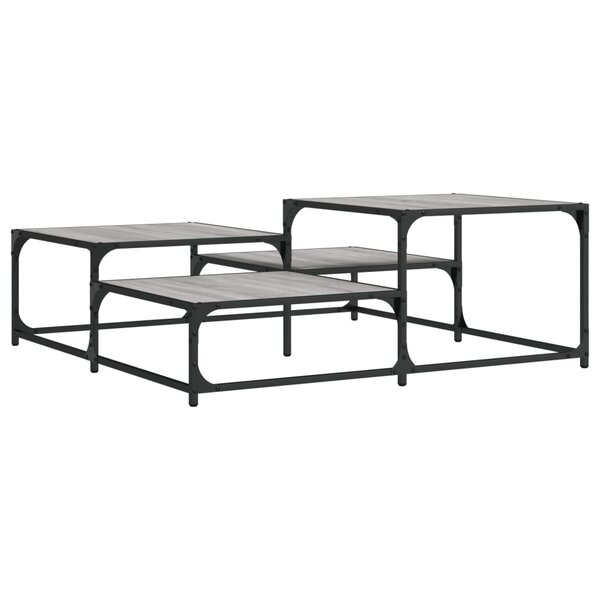 vidaXL Table basse sonoma gris 107x107x40 cm bois d'ingénierie