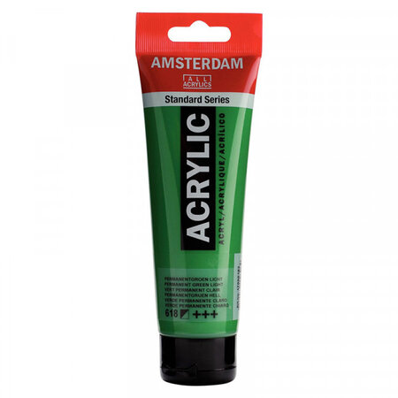 Peinture acrylique en tube - vert permanent clair - 120ml - amsterdam