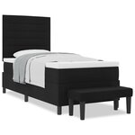 vidaXL Lit à Sommier avec Matelas & Banc Noir 80x200 cm Tissu