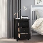 vidaXL Tables de chevet 2 Pièces Noir 40x35x61 5 cm Bois de pin massif