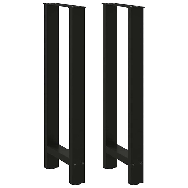 vidaXL Pieds de table de bar Noir 2 pièces 40 x (100-101) cm Acier