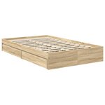 vidaXL Lit de Rangement Chêne Sonoma 120 x 190 cm Bois d'ingénierie