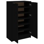 vidaXL Armoire à chaussures noir 59x35x100 cm bois d'ingénierie