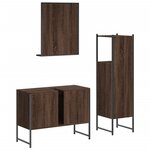 vidaXL Ensemble d'armoires de salle de bain 3 Pièces chêne marron