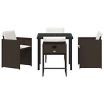 vidaXL Ensemble de salle à manger pour jardin 5 Pièces Marron Poly rotin