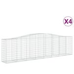 vidaXL Paniers à gabions arqués 4 Pièces 400x50x100/120 cm Fer galvanisé