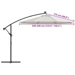 vidaXL Tissu de remplacement pour parasol déporté Blanc sable 350 cm