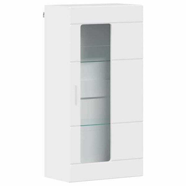 vidaXL Cabinet en Bois avec stockage Blanc brillant 50 x 29 x 100 cm