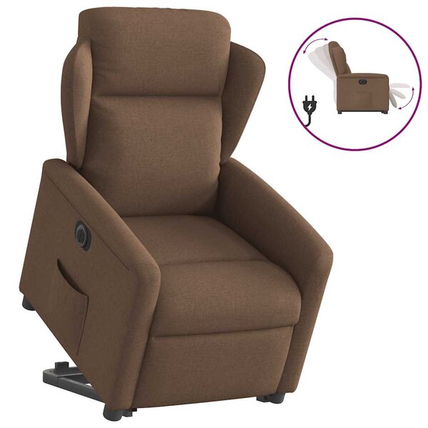 vidaXL Fauteuil inclinable électrique marron tissu