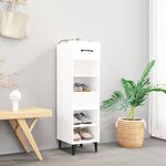 vidaXL Armoire à chaussure Blanc brillant 30x35x105 cm Bois ingénierie