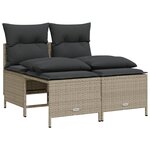 vidaXL Salon de jardin 5 Pièces avec coussins gris clair résine tressée