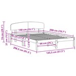 vidaXL Cadre de lit avec tête de lit Marron Ciré 140x200 cm Bois massif de pin