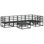 vidaXL Ensemble de canapé de jardin avec coussin 6 Pièces Noir Aluminium