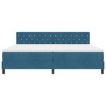vidaXL Lit à ressorts avec matelas Bleu foncé 200 x 200 cm Velours