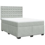 vidaXL Sommier à lattes de lit et matelas Gris clair 160x200cm Velours