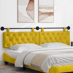 vidaXL Tête de lit suspendue Avec lumière LED Jaune Velours
