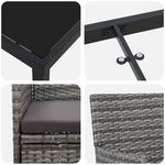 vidaXL Ensemble de salle à manger pour jardin 3 Pièces Gris Poly rotin