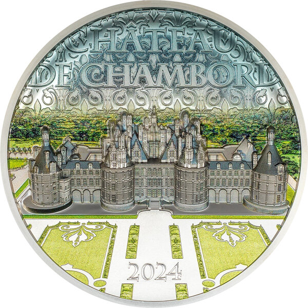 Pièce de monnaie en Argent 25 Dollars g 155.5 (5 oz) Millésime 2024 Chateau de Chambord CHATEAU DE CHAMBORD (PRÉCOMMANDE)