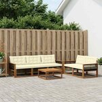 vidaXL Ensemble de canapés d'extérieur 6 Pièces Naturel et Crème