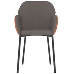 vidaXL Chaises à manger lot de 2 gris foncé tissu et similicuir