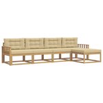 vidaXL Ensemble de canapés d'extérieur 4 Pièces Blanc et Beige Polyester