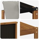 vidaXL Ensemble de canapés d'extérieur 5 Pièces Naturel et gris clair