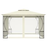 vidaXL Tonnelle avec moustiquaire 300x300x265 cm Crème