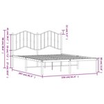 vidaXL Cadre de lit métal sans matelas avec tête de lit noir 150x200cm