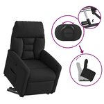 vidaXL Fauteuil inclinable noir tissu