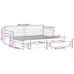 vidaXL Lit de jour avec gigogne et tiroirs sans matelas 80x200 cm