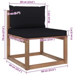 vidaXL Salon palette de jardin 4Pièces avec coussins Bois de pin imprégné