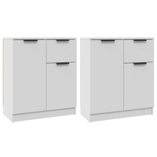 vidaXL Buffets 2 Pièces blanc 60x30x70 cm Bois d'ingénierie