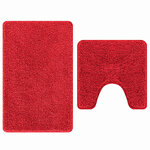 vidaXL Ensemble de tapis de bain antidérapants 2 Pièces Rouge PP