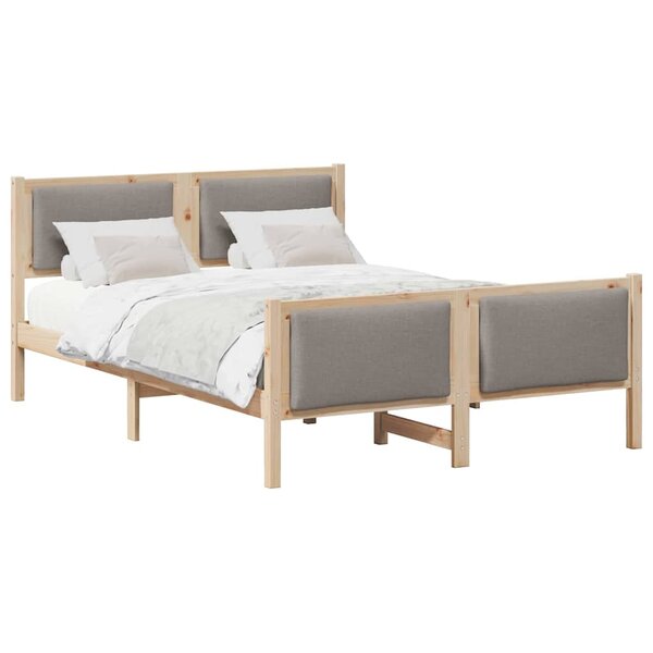 vidaXL Cadre de lit avec tête de lit Taupe 150 x 200 cm tissu
