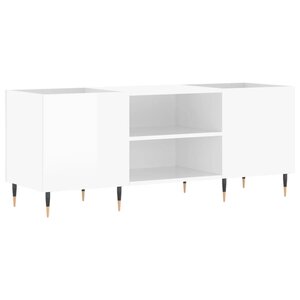 vidaXL Armoire à disques blanc brillant 121x38x48 cm bois d'ingénierie