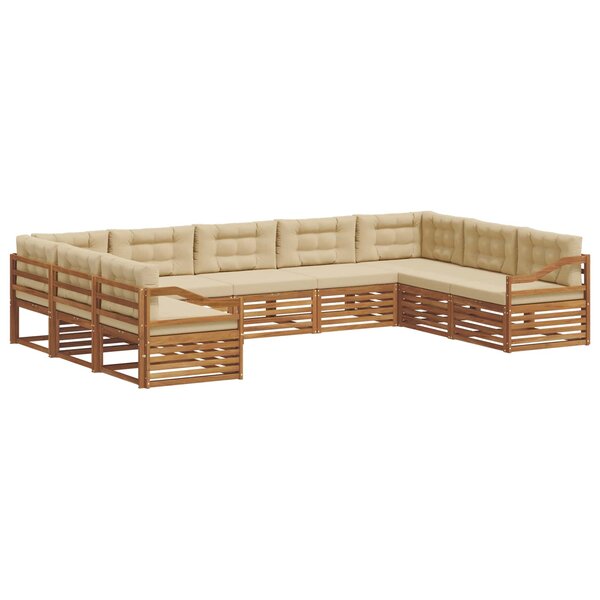 vidaXL Ensemble de canapés d'extérieur 9 Pièces Naturel et Beige