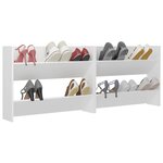 vidaXL Armoires à chaussures murales 2 Pièces Blanc 80x18x60 cm Aggloméré