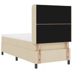 vidaXL Lit à ressorts avec matelas Crème 100 x 200 cm tissu