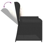 vidaXL Banc de jardin avec coussin Noir Poly rotin
