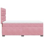 vidaXL Sommier à lattes de lit avec matelas Rose 100x200 cm Velours