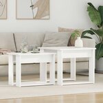 vidaXL Ensemble de tables basses 2 Pièces Blanc Bois d'ingénierie