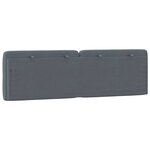 vidaXL Coussin de tête de lit gris foncé 160 cm velours