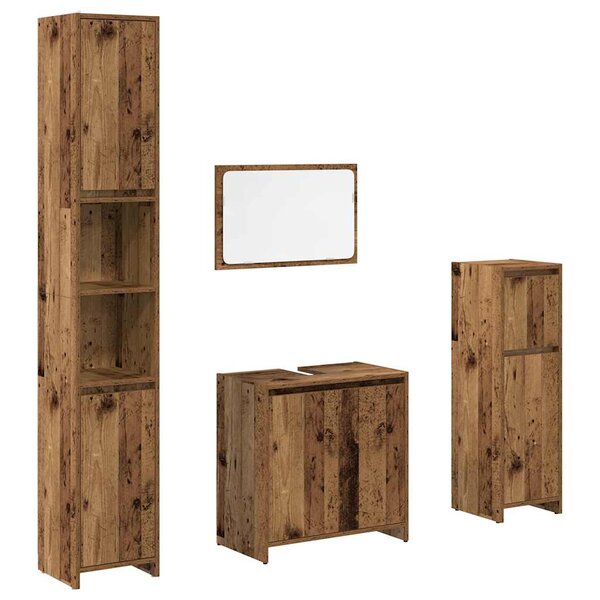 vidaXL Ensemble de meubles salle de bain 4 Pièces bois d'ingénierie