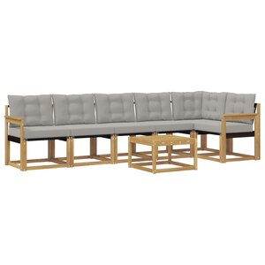 vidaXL Ensemble de canapés d'extérieur 7 Pièces Blanc et gris clair