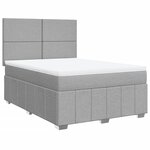 vidaXL Sommier à lattes de lit avec matelas Gris clair 140x190cm Tissu
