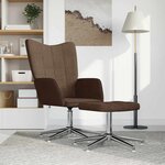 vidaXL Chaise de relaxation avec tabouret Marron Tissu