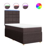 vidaXL Sommier à lattes de lit avec matelas Marron foncé 90x190 cm
